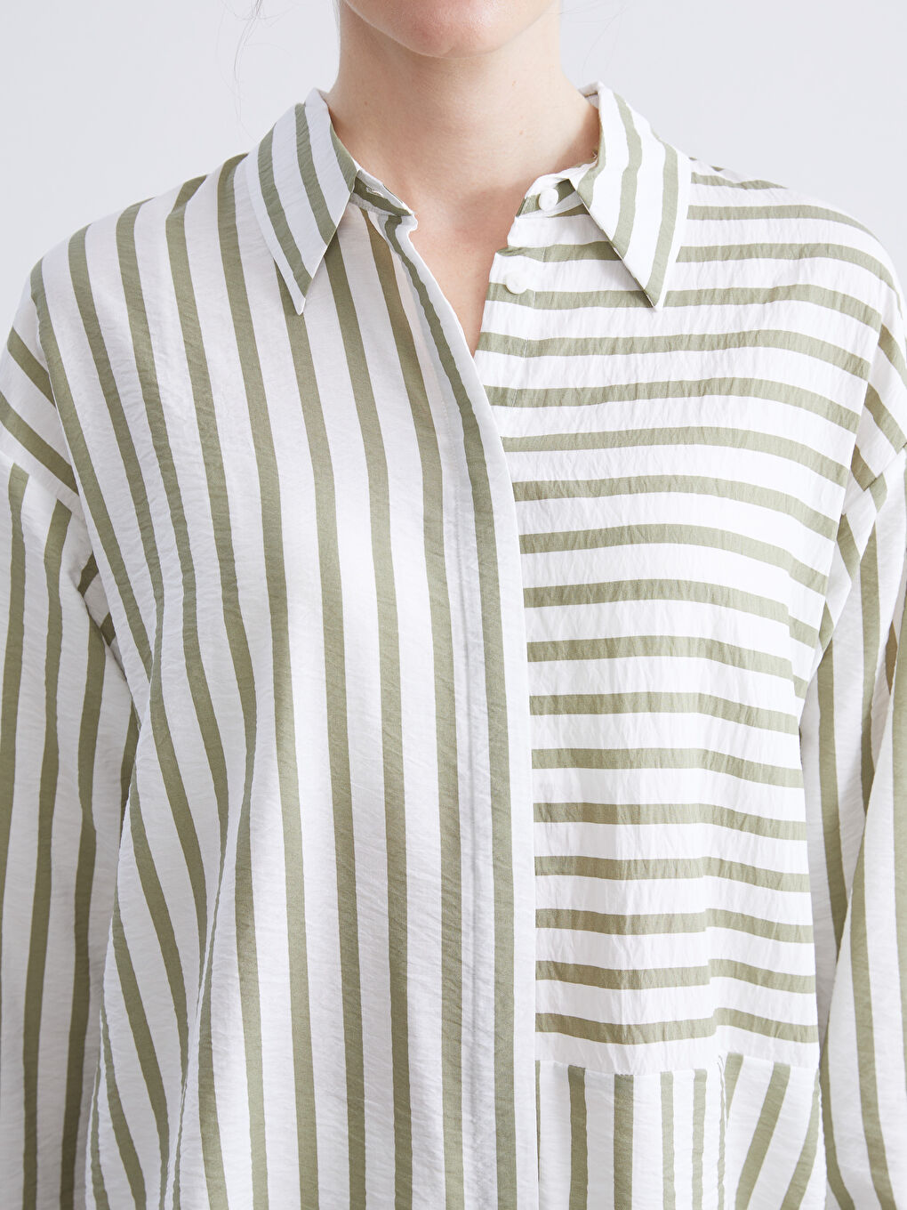 Striped Oversize Women's Shirt Tunic-2