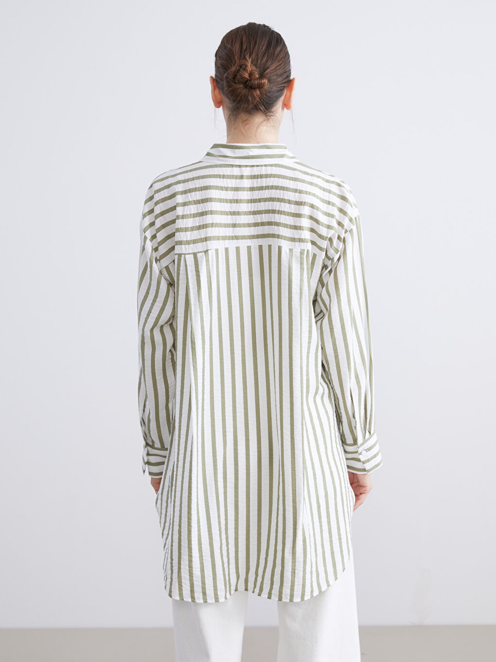 Striped Oversize Women's Shirt Tunic-3