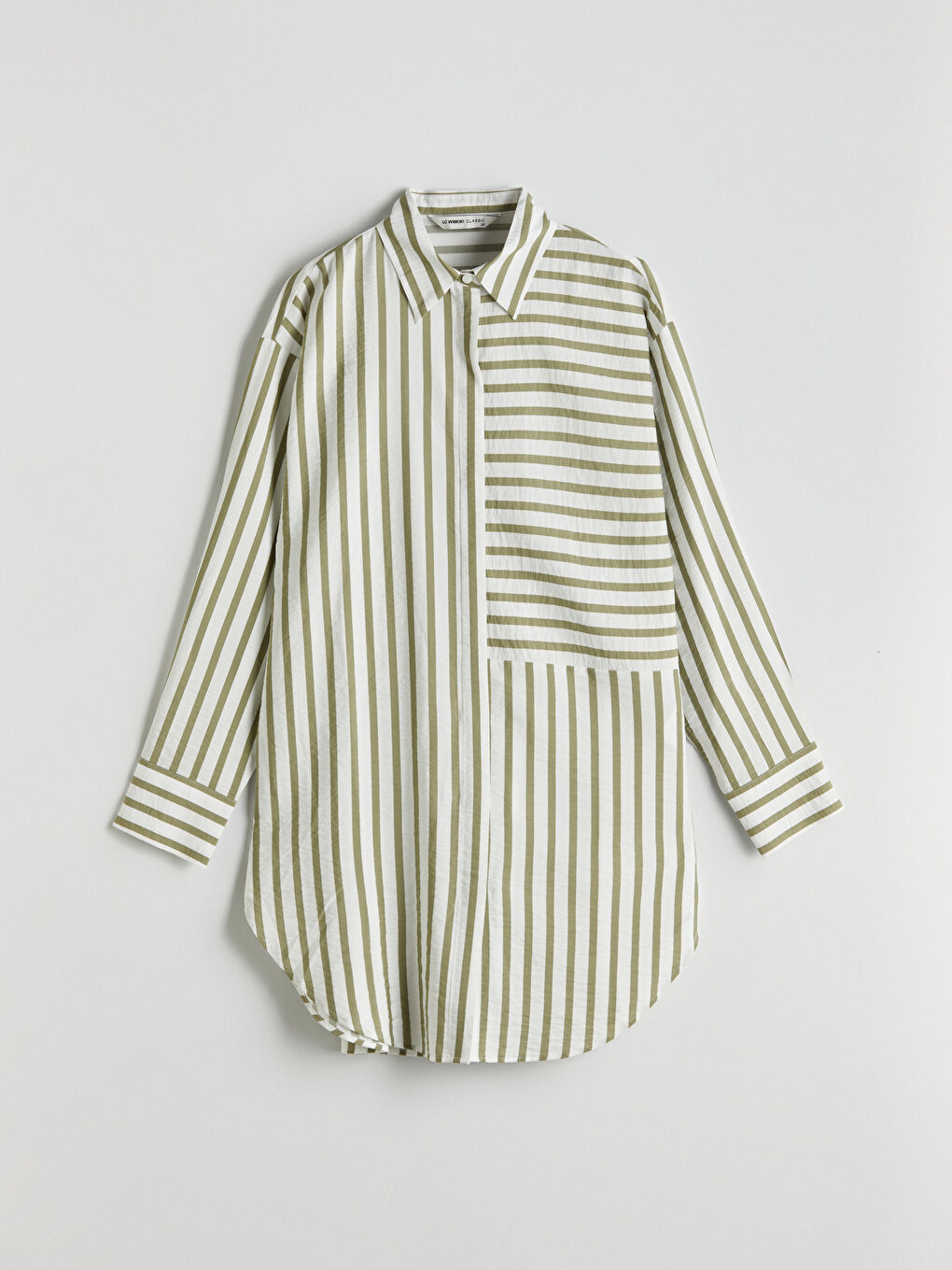 LCWAIKIKI Classic Striped Oversize Women's Shirt Tunic -W55394Z8-LGE