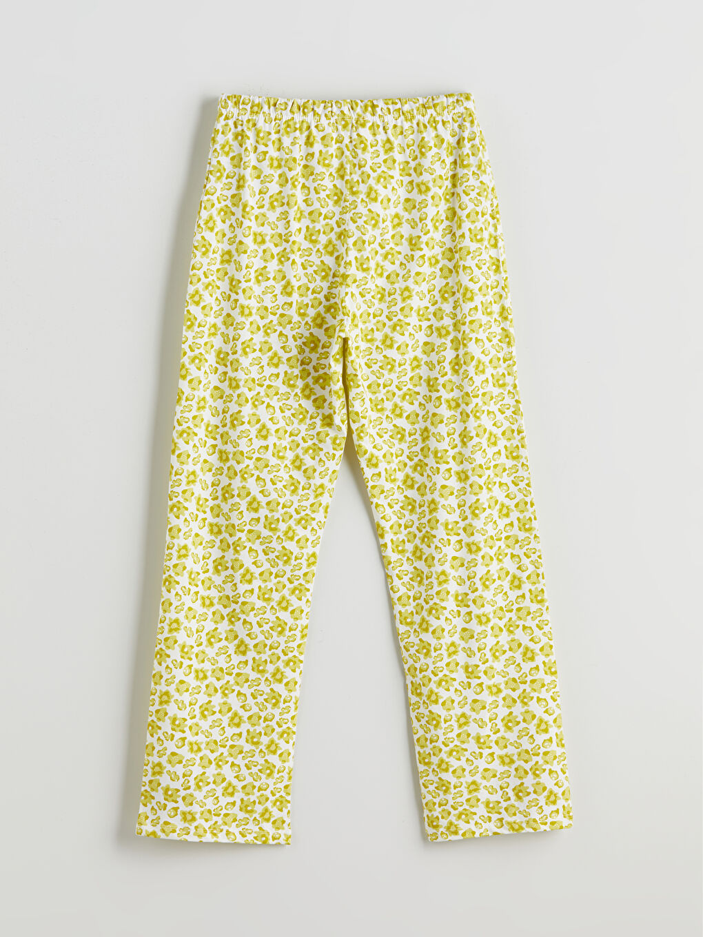 Yeşil Beli Lastikli Desenli Kadın Pijama Altı-1