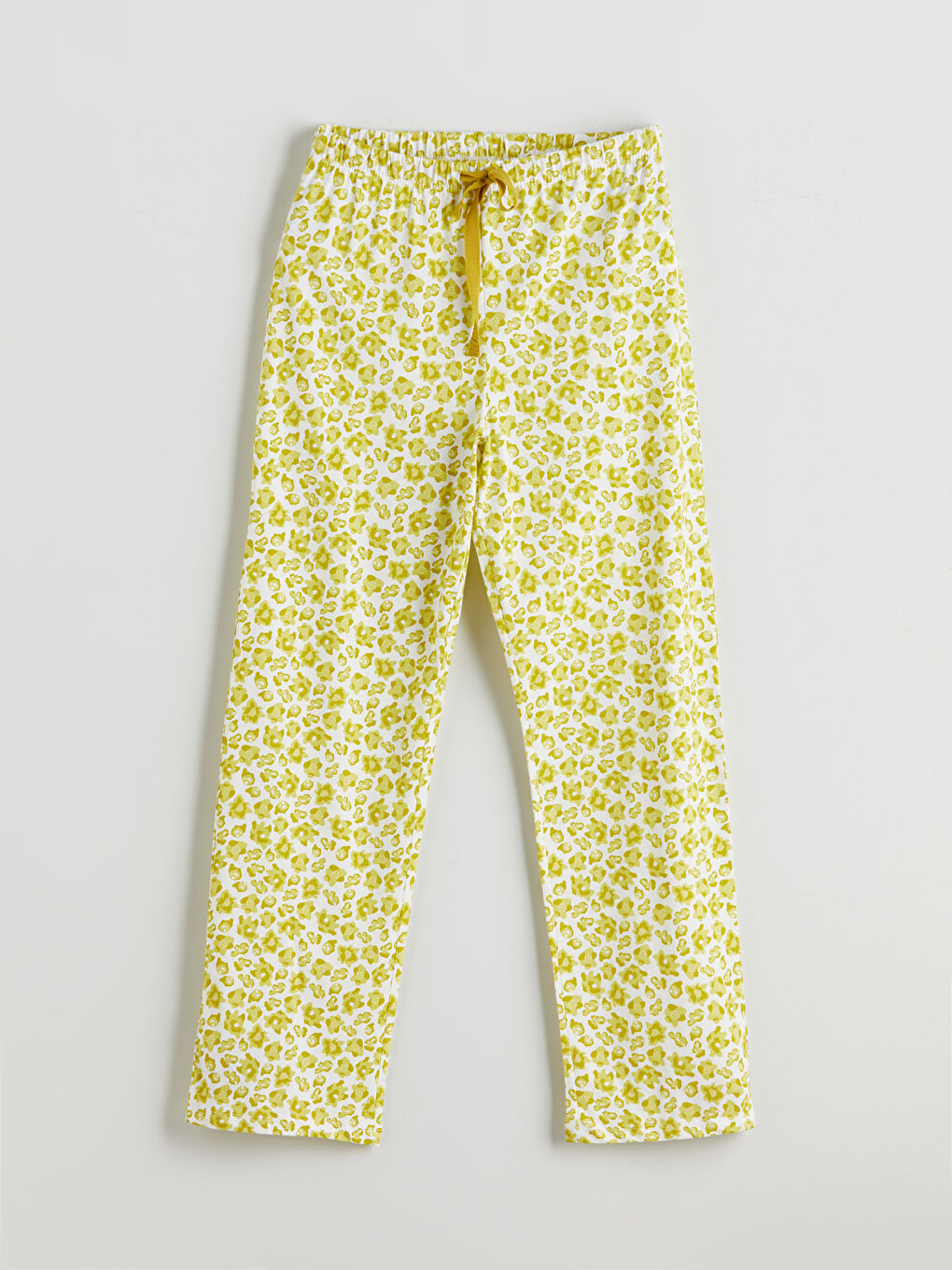 Yeşil Beli Lastikli Desenli Kadın Pijama Altı-2