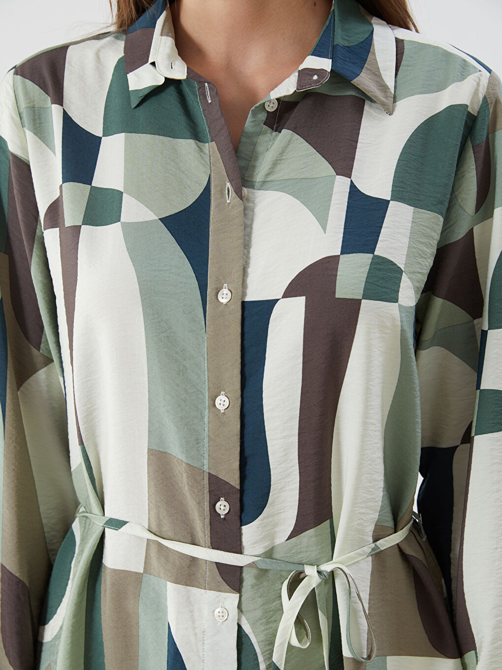 LCWAIKIKI Classic Patterned Women's Shirt Tunic -W55427Z8-F9C