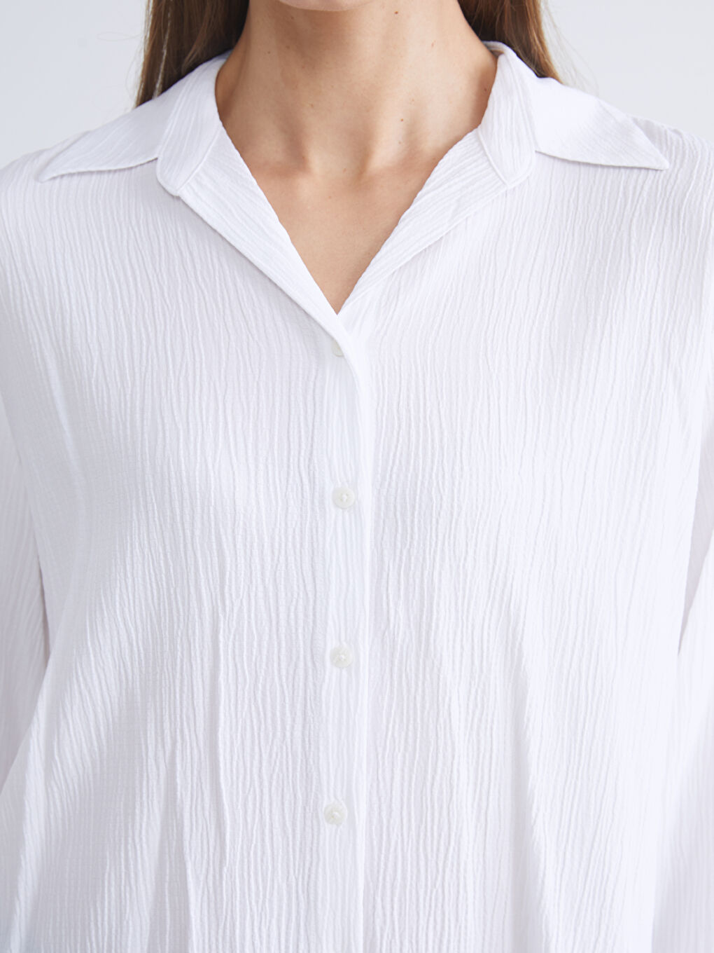 LCWAIKIKI Classic Textured Women's Shirt -W55442Z8-Q6K