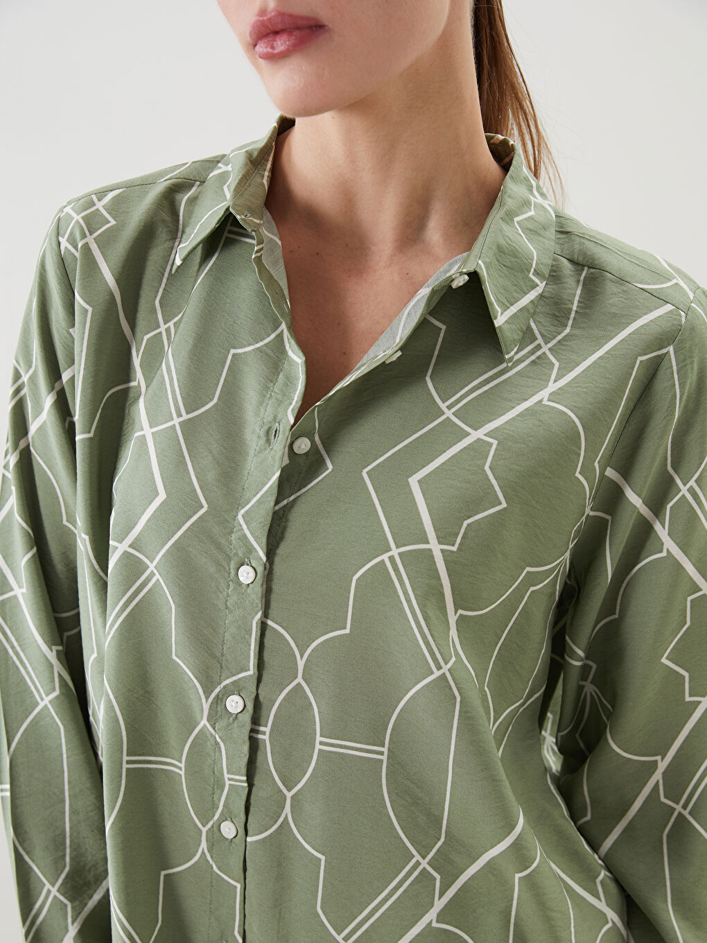 LCWAIKIKI Classic Patterned Women's Shirt -W55443Z8-F9C