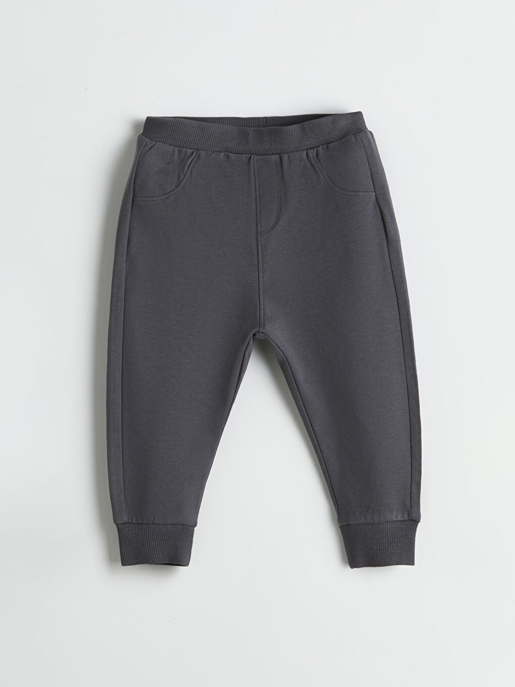 Gri Beli Lastikli Erkek Bebek Jogger Eşofman Altı