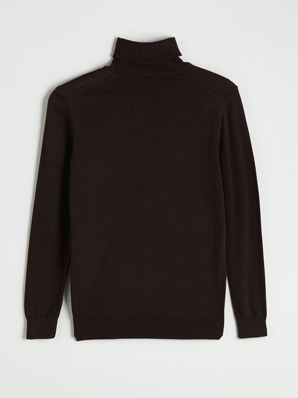 Kahverengi Balıkçı Yaka Uzun Kollu Erkek Triko Kazak-5