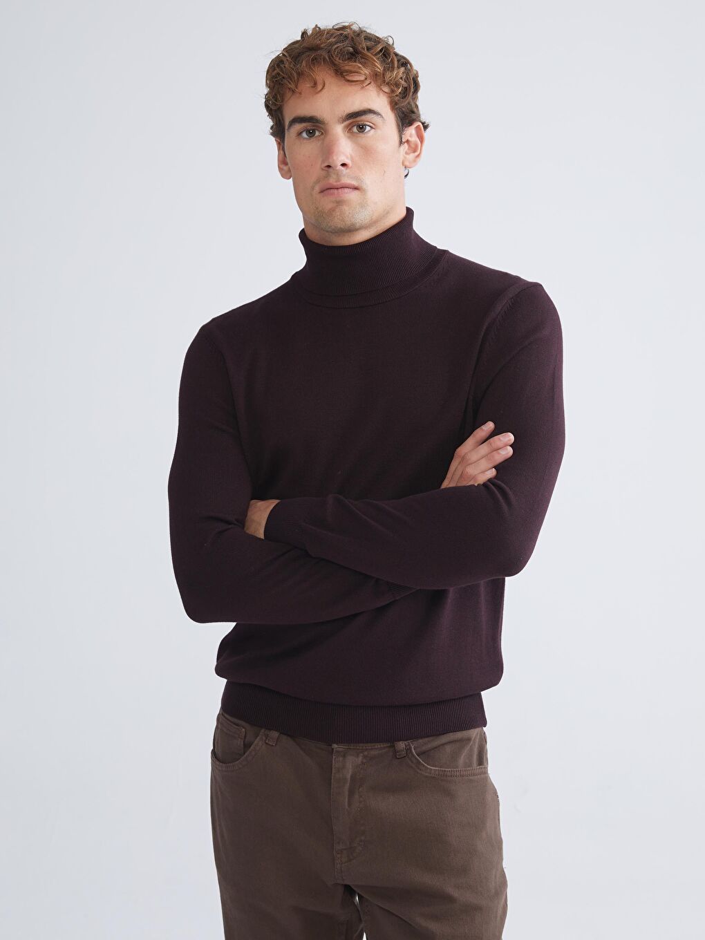 LCWAIKIKI Classic Turtleneck Long Sleeve Men's Knitwear Sweater -W55475Z8-L9K