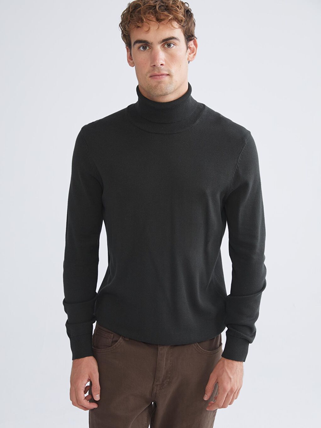 Turtleneck Long Sleeve Men's Knitwear Sweater