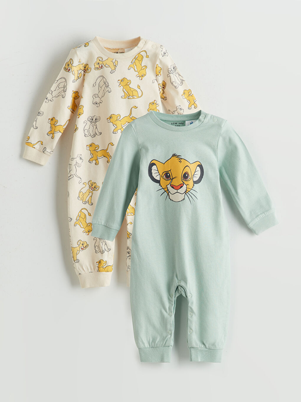 LCW baby Simba Printed Baby Boy Snap Romper 2-Piece Set -W55480Z1-GAQ