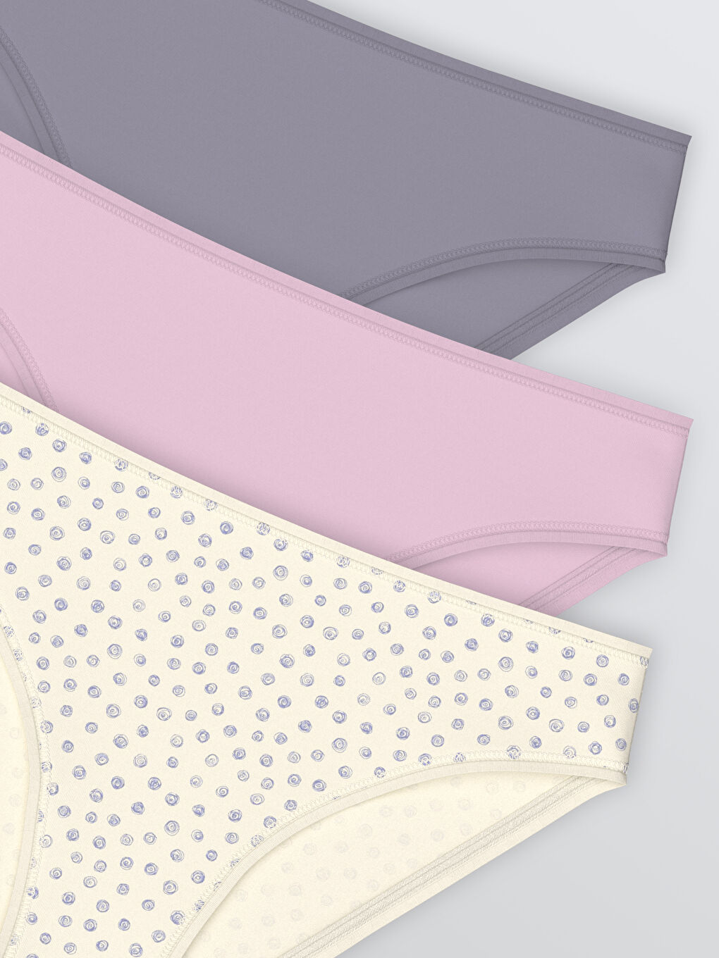 Mor Baskılı Bikini Külot 3'lü-2