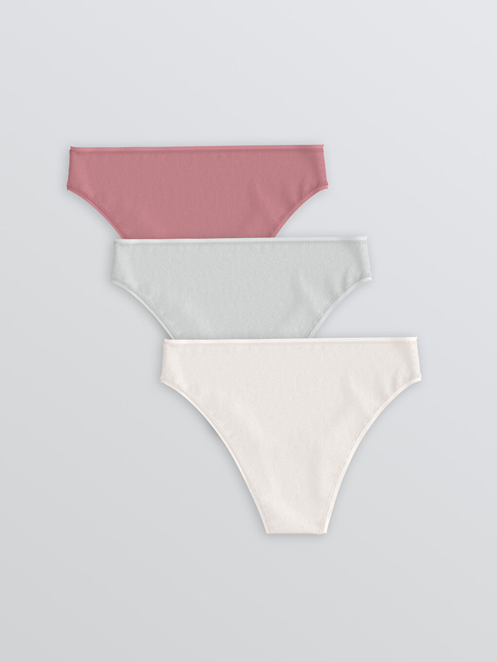 Lila Düz Brazilian Külot 3'lü-1