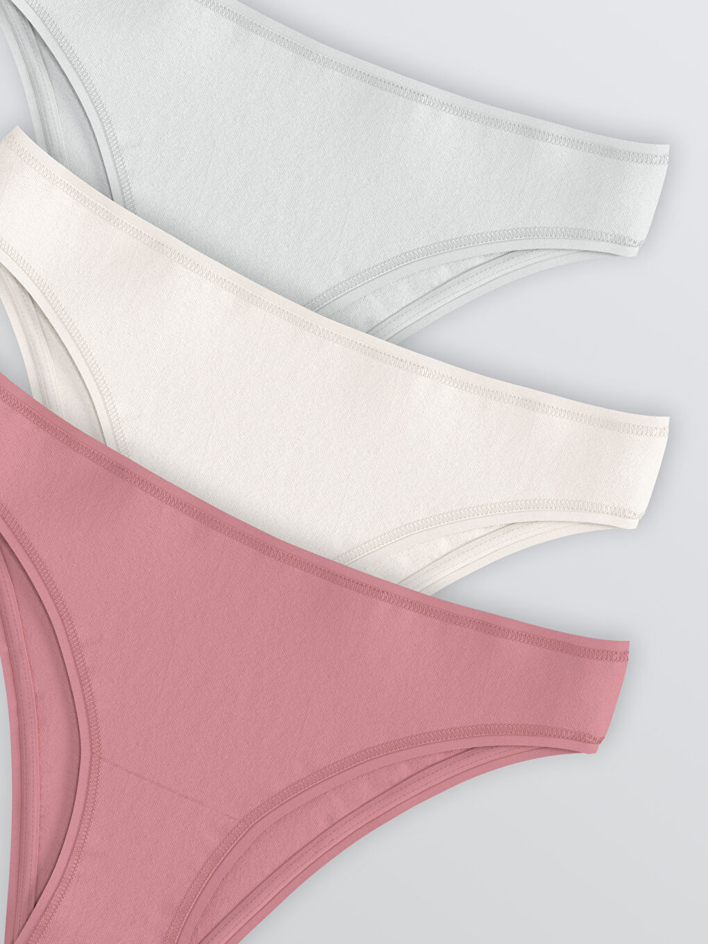 Lila Düz Brazilian Külot 3'lü-2