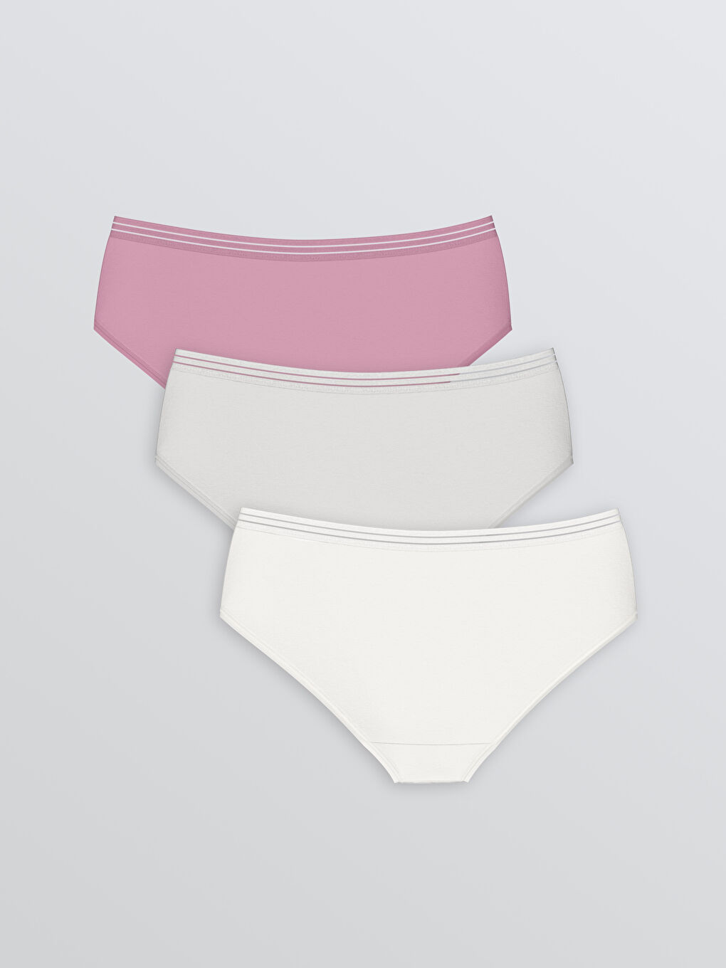 Lila Düz Hipster Külot 3'lü-1