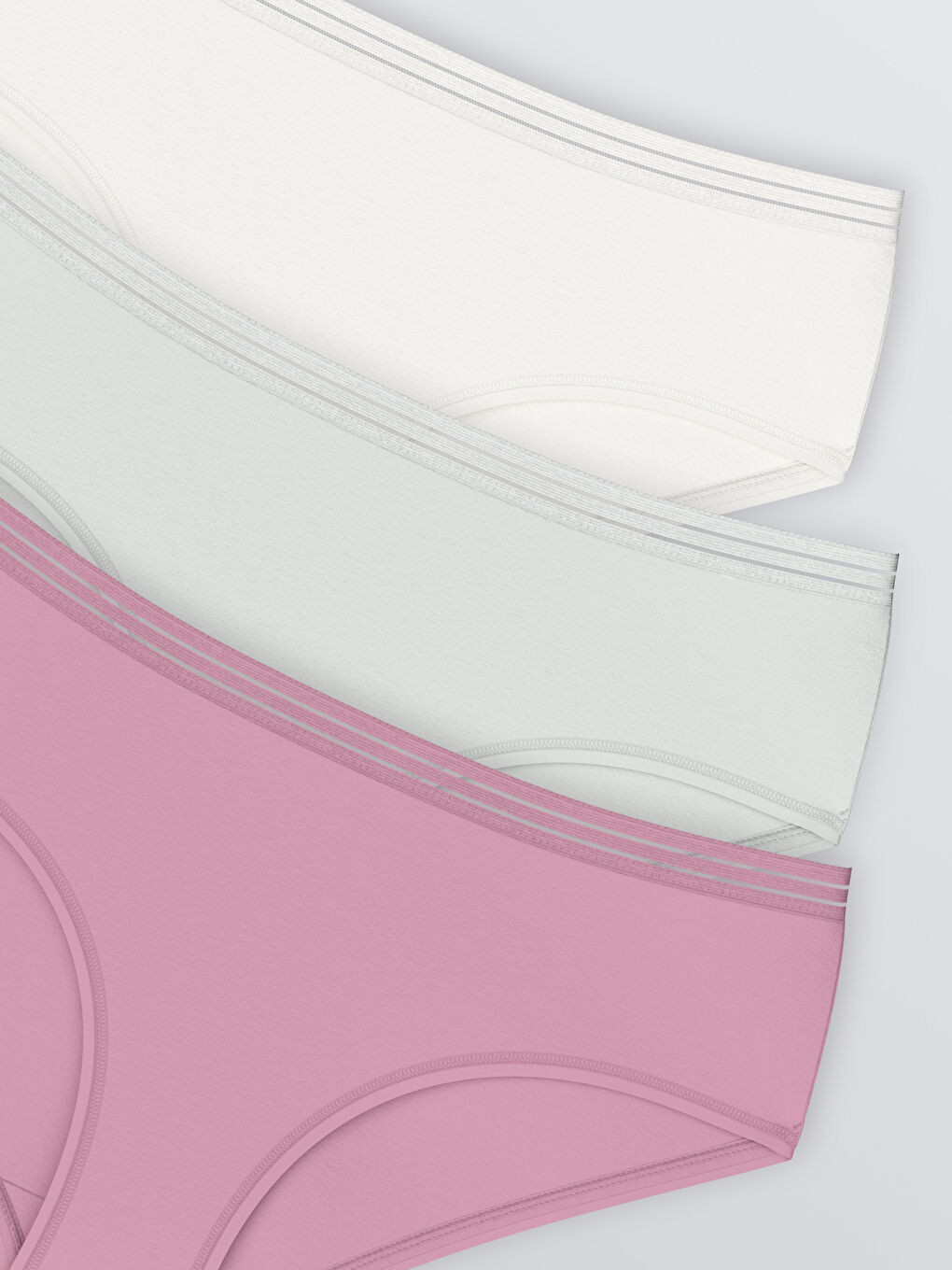 Lila Düz Hipster Külot 3'lü-2