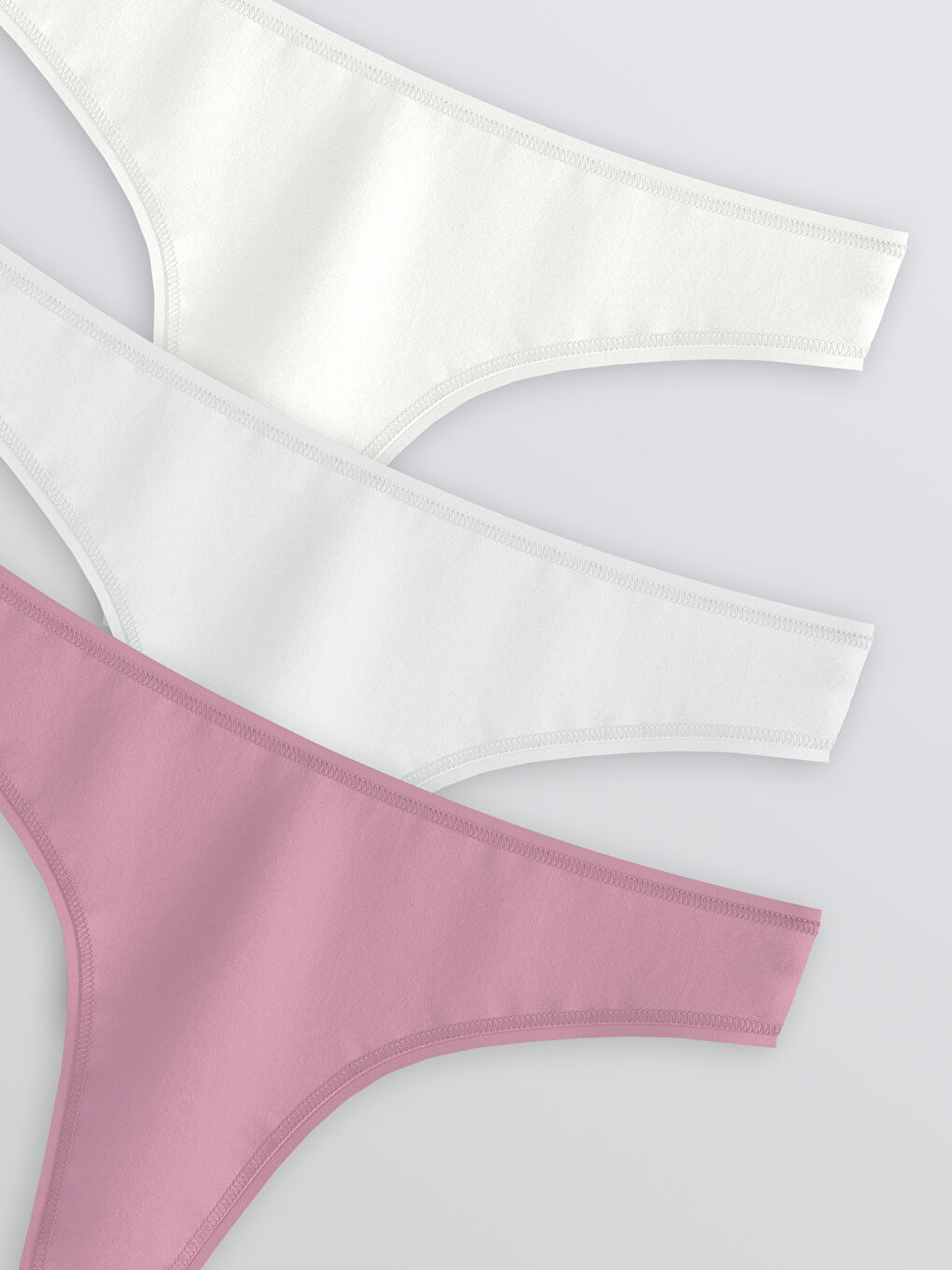 Lila Düz Tanga Külot 3'lü-2