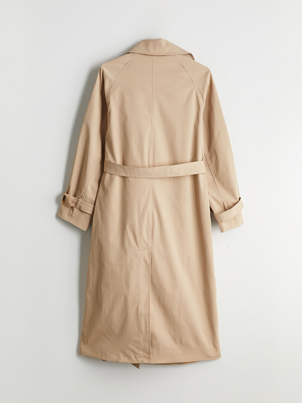 Bej Ceket Yaka Oversize Kadın Trençkot-7