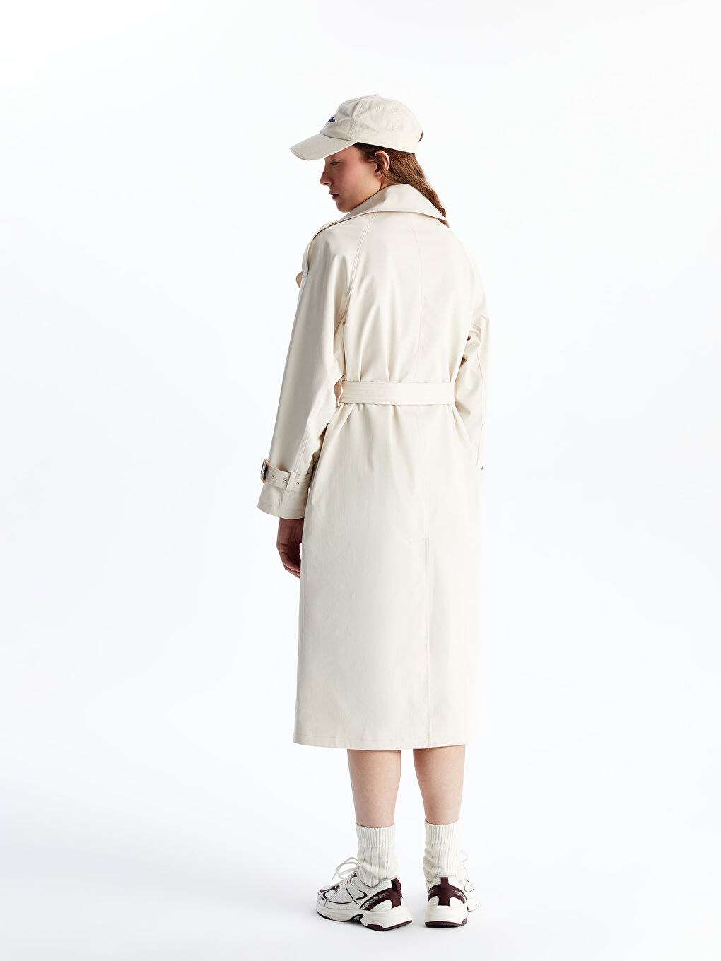 Double Breasted Collar Oversize Women's Trenchcoat-4