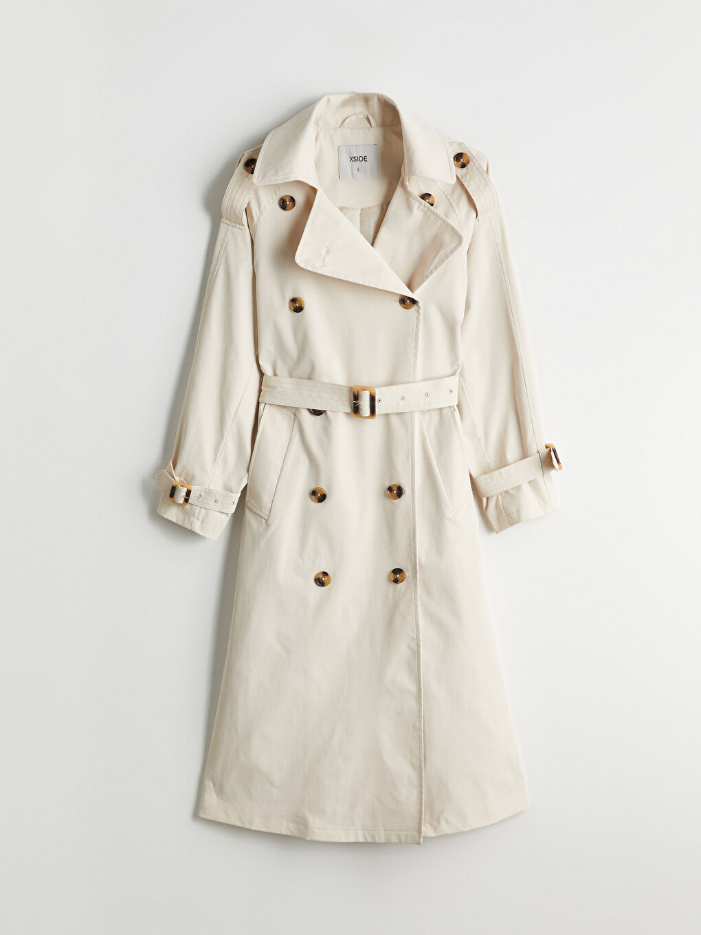 Double Breasted Collar Oversize Women's Trenchcoat-5