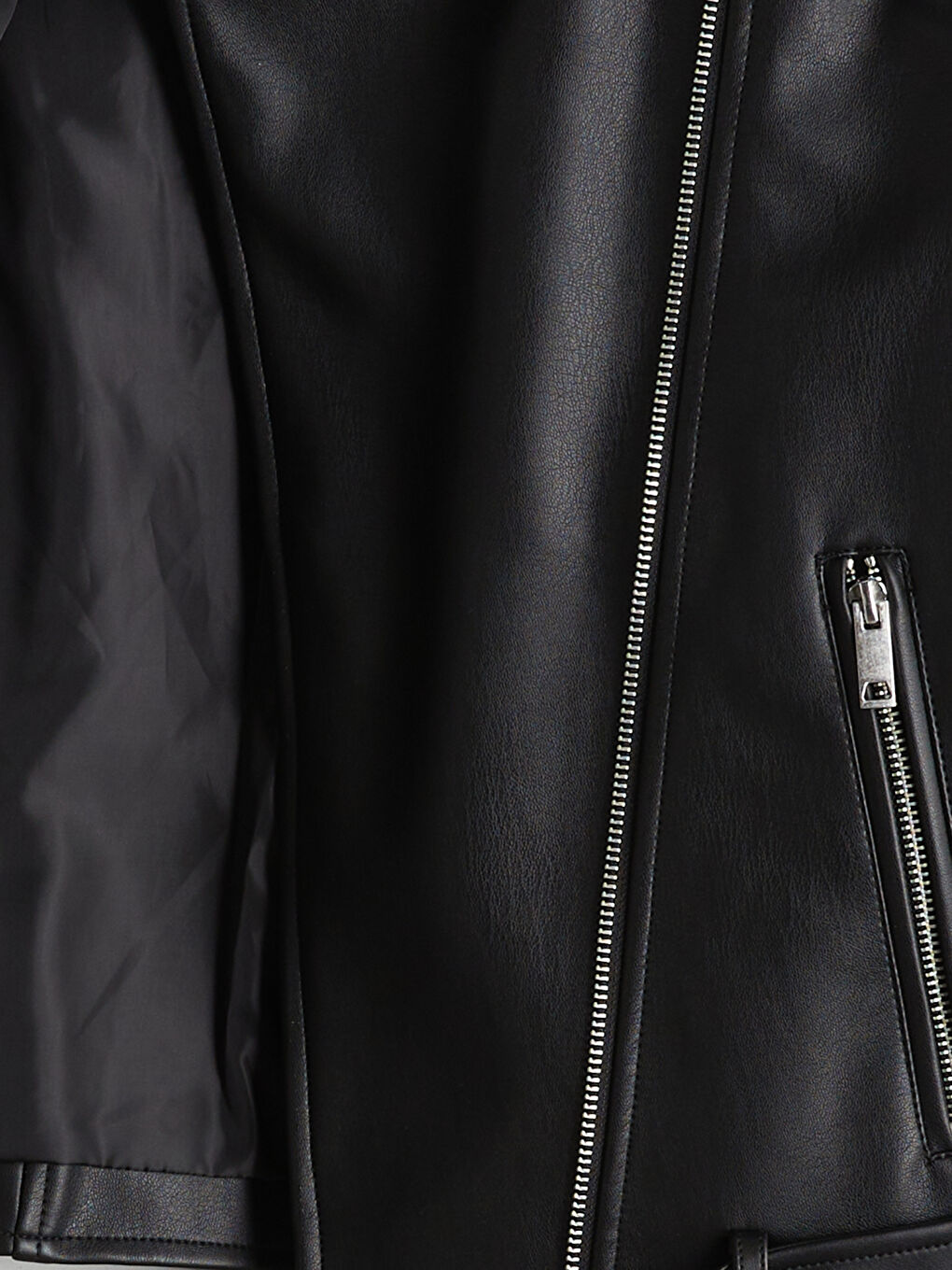 XSIDE Biker Neck Women's Faux Leather Jacket -W55509Z8-CVL