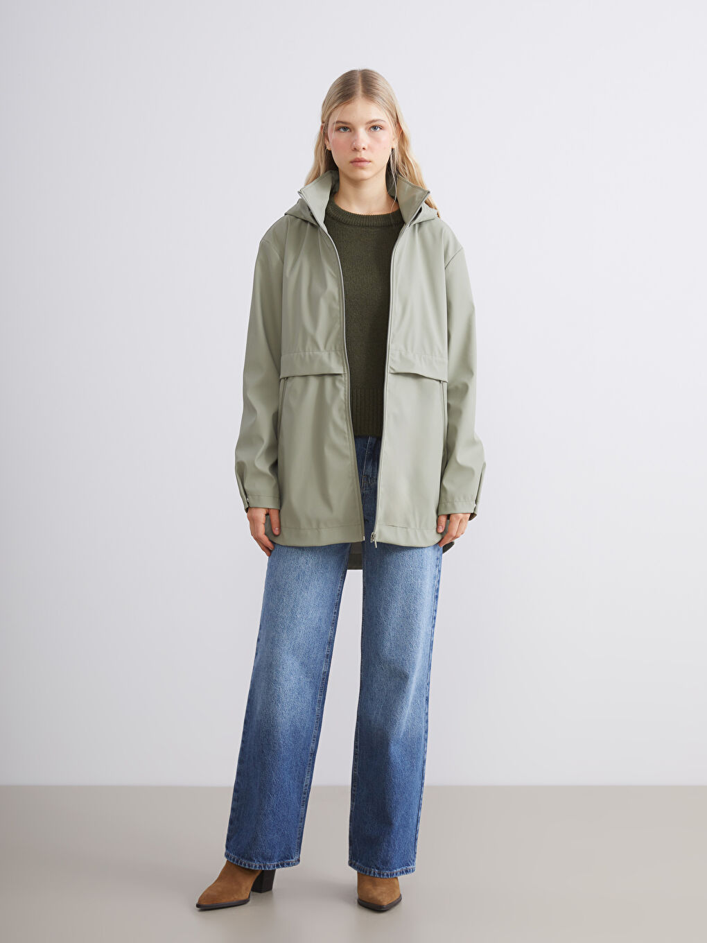 Hooded Oversize Women's Raincoat-1