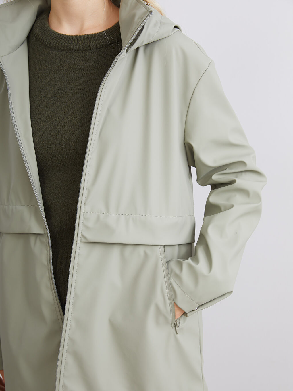 Hooded Oversize Women's Raincoat-2