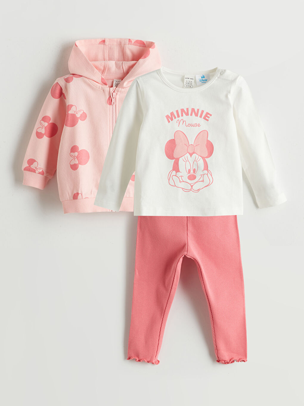 LC WAIKIKI Minnie Mouse Printed Baby Girls' Set 3-Piece -W55524Z1-LSZ