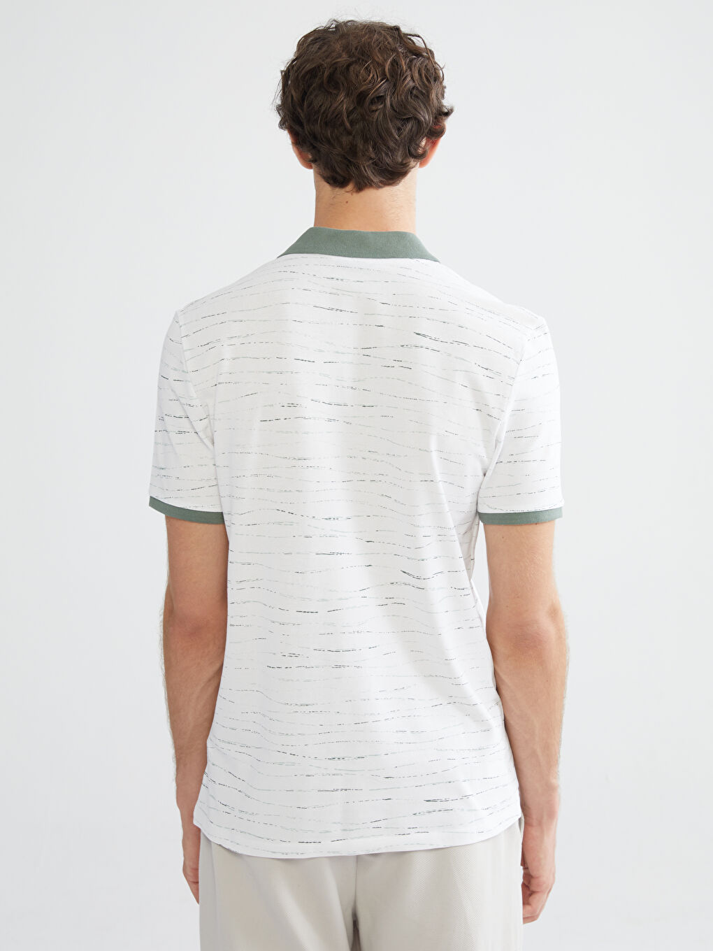 Polo Neck Short Sleeve Patterned Jersey Men's T-Shirt-6