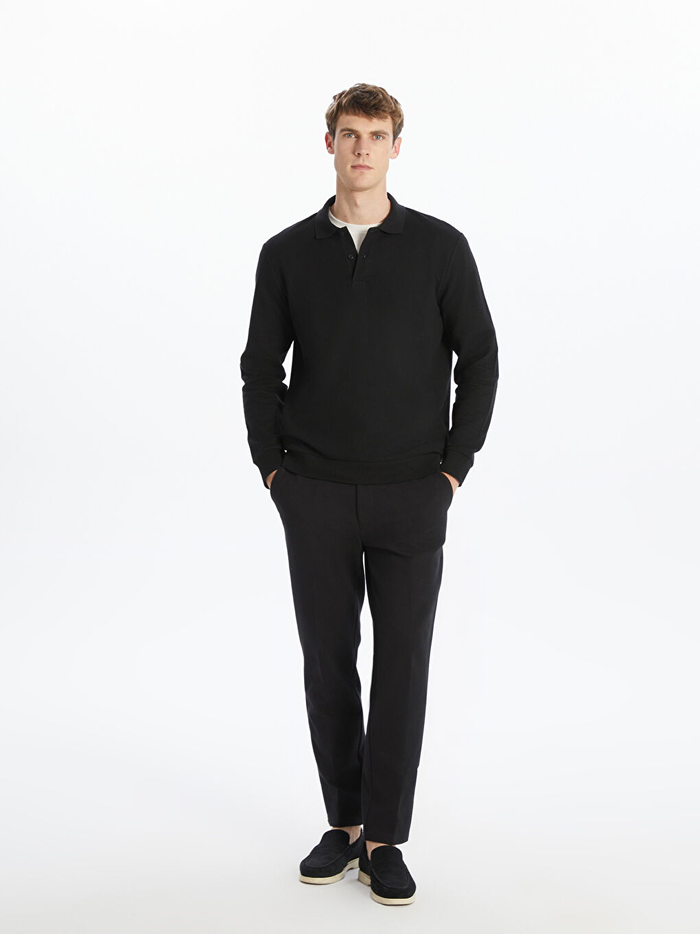 Polo Neck Men's Sweatshirt-1