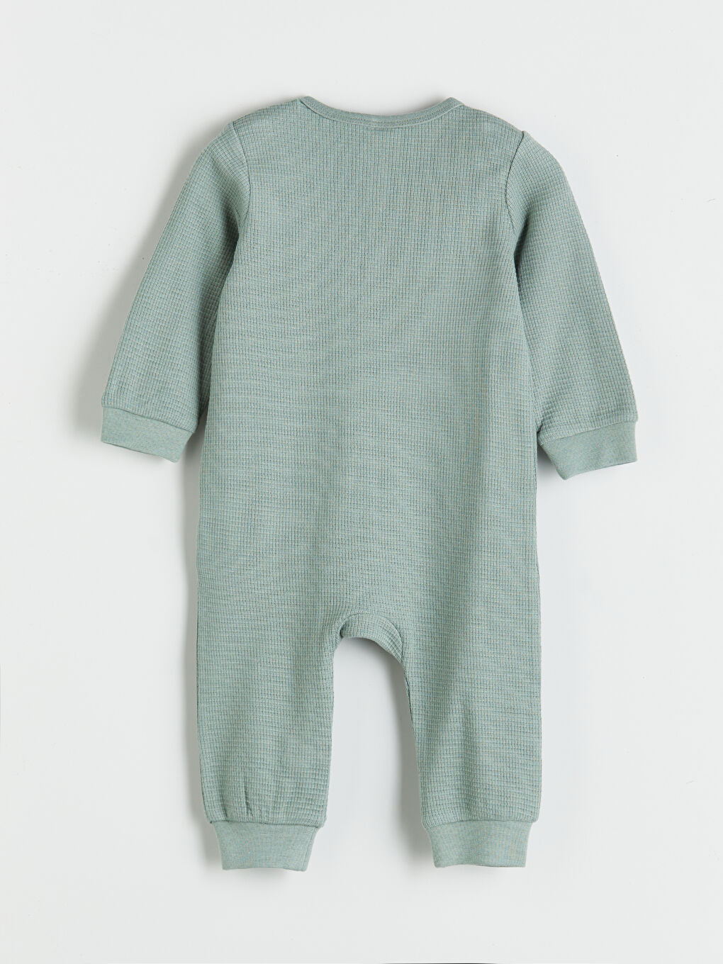 Yeşil Bisiklet Yaka Basic Fermuarlı Erkek Bebek Tulum-2