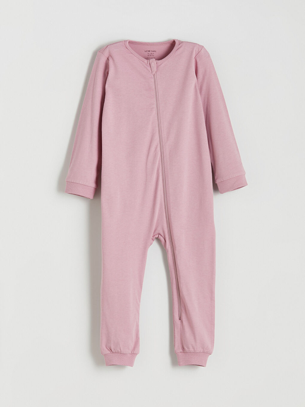 Lila Bisiklet Yaka Basic Fermuarlı Kız Bebek Tulum