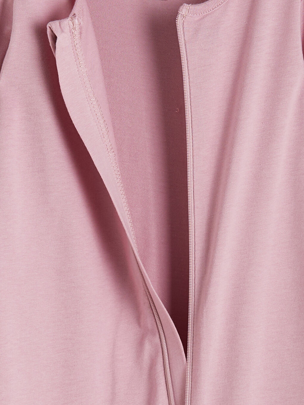 Lila Bisiklet Yaka Basic Fermuarlı Kız Bebek Tulum-1