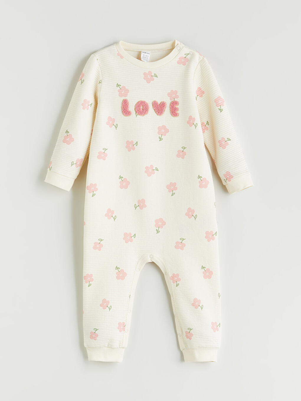 LCW baby Crew Neck Floral Baby Girls' Jumpsuit -W55556Z1-LRB