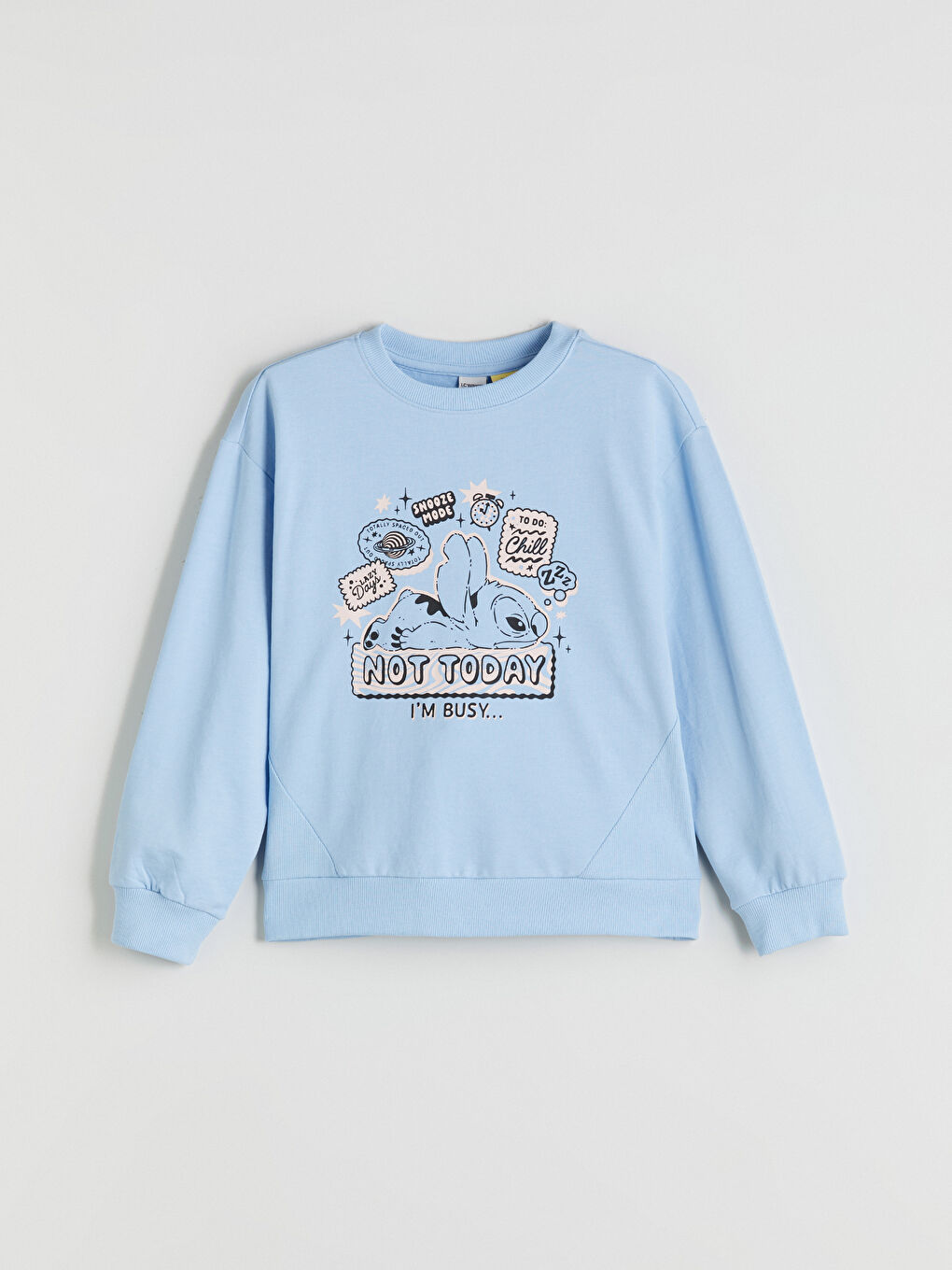 LCW Kids Lilo & Stitch Printed Girls' Sweatshirt -W55557Z4-FND