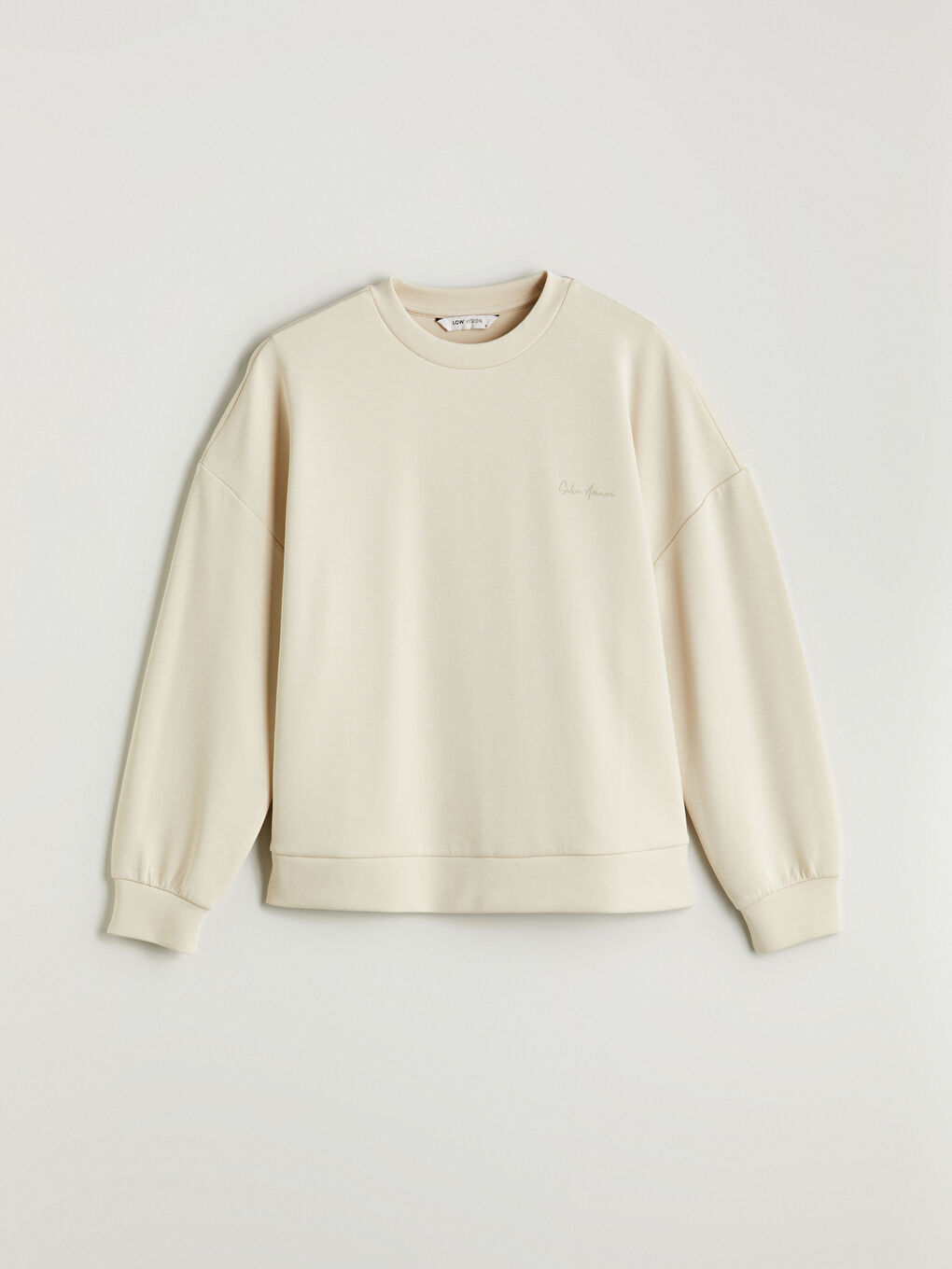 LCW Vision Crew Neck Embroidered Oversize Women's Sweatshirt -W55564Z8-G7K