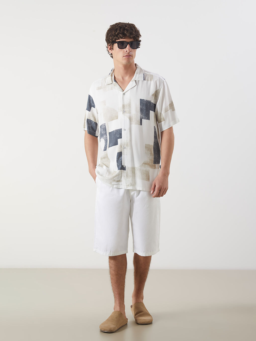 LCW Vision Regular Fit Short Sleeve Patterned Men's Shirt -W55580Z8-Y0T