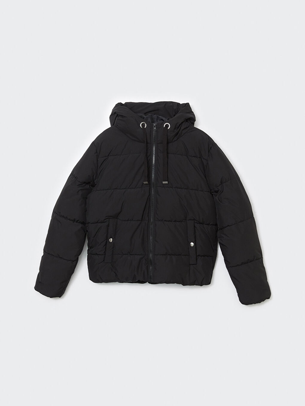 Женский пуховик с капюшоном-5