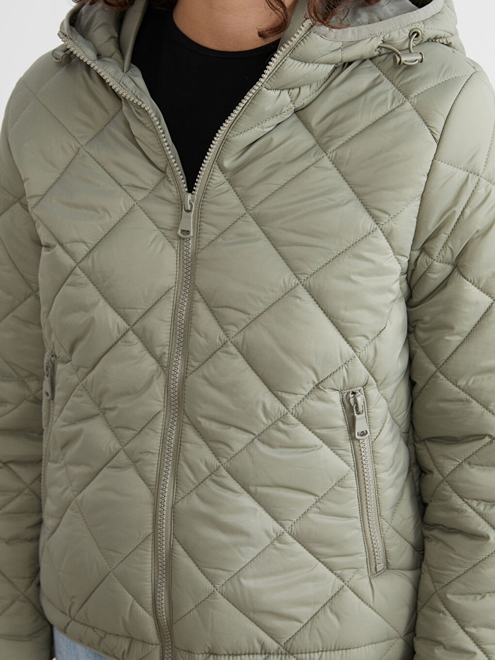 XSIDE Hooded Quilted Women's Puffer Coat -W55586Z8-KEL
