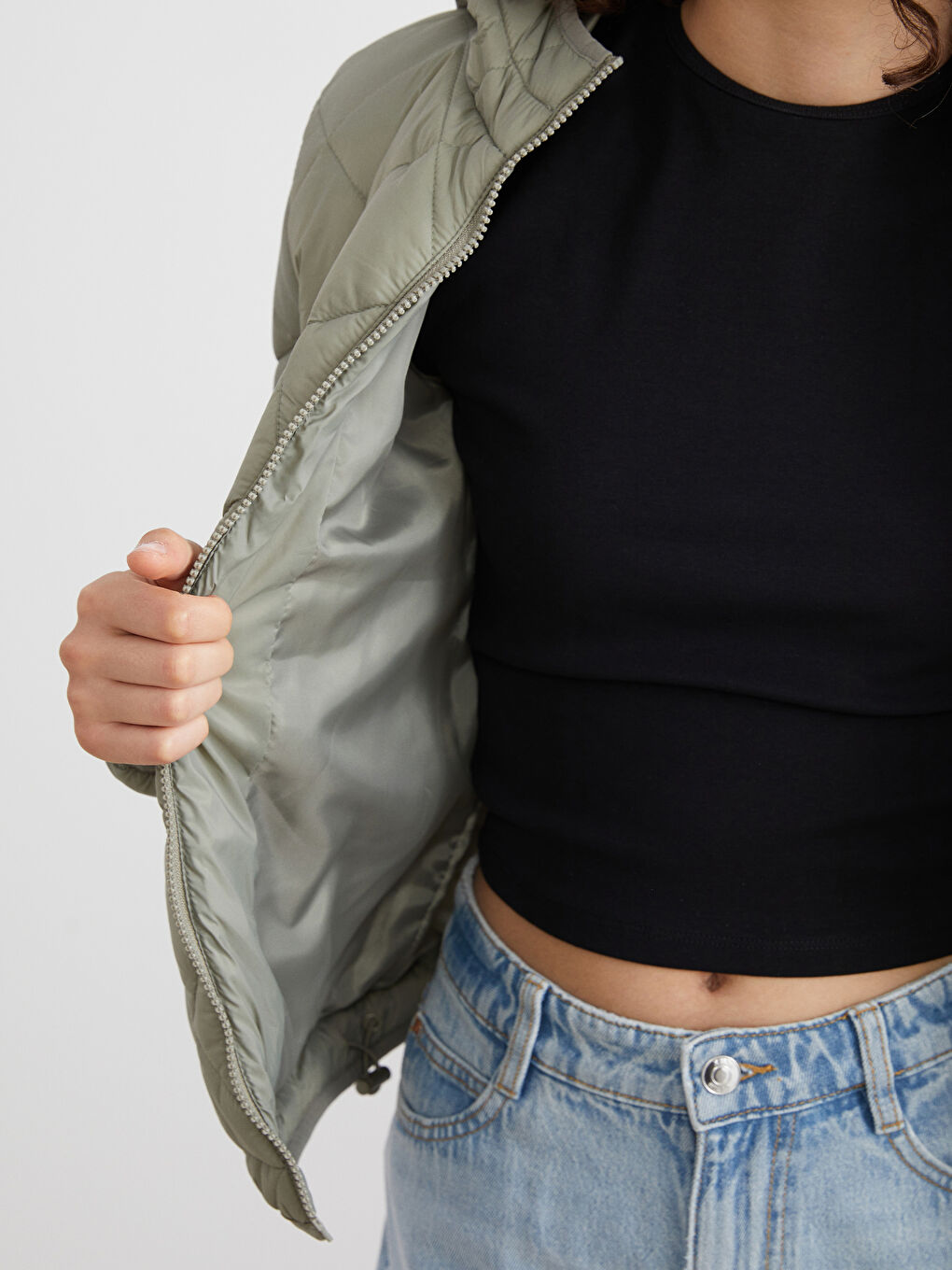 XSIDE Hooded Quilted Women's Puffer Coat -W55586Z8-KEL
