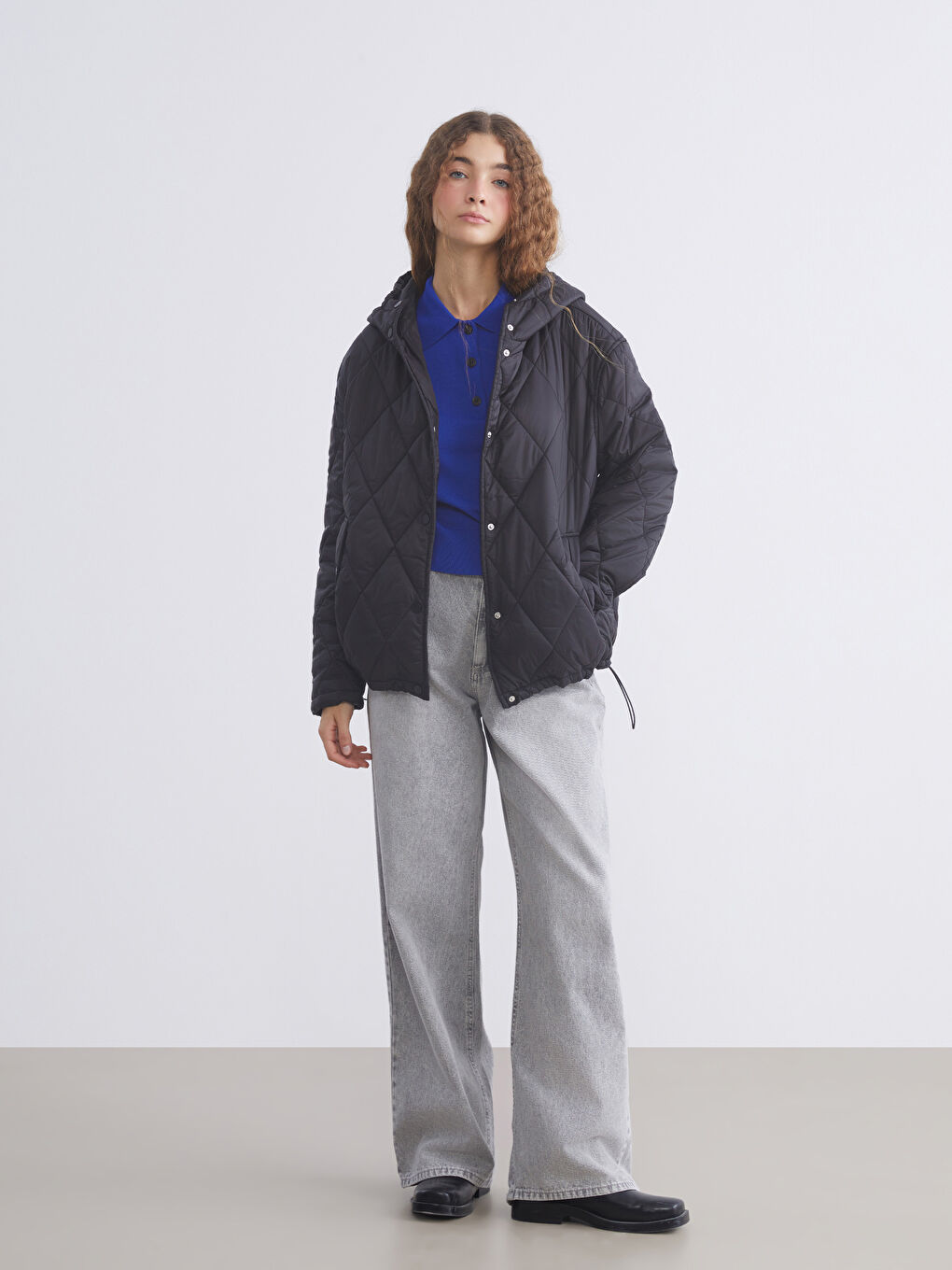 Hooded Quilted Oversize Women's Puffer Coat-1