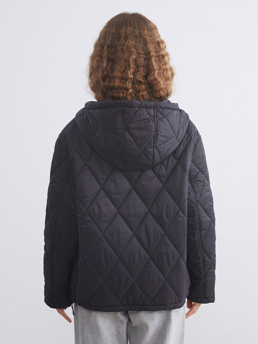 Hooded Quilted Oversize Women's Puffer Coat-4