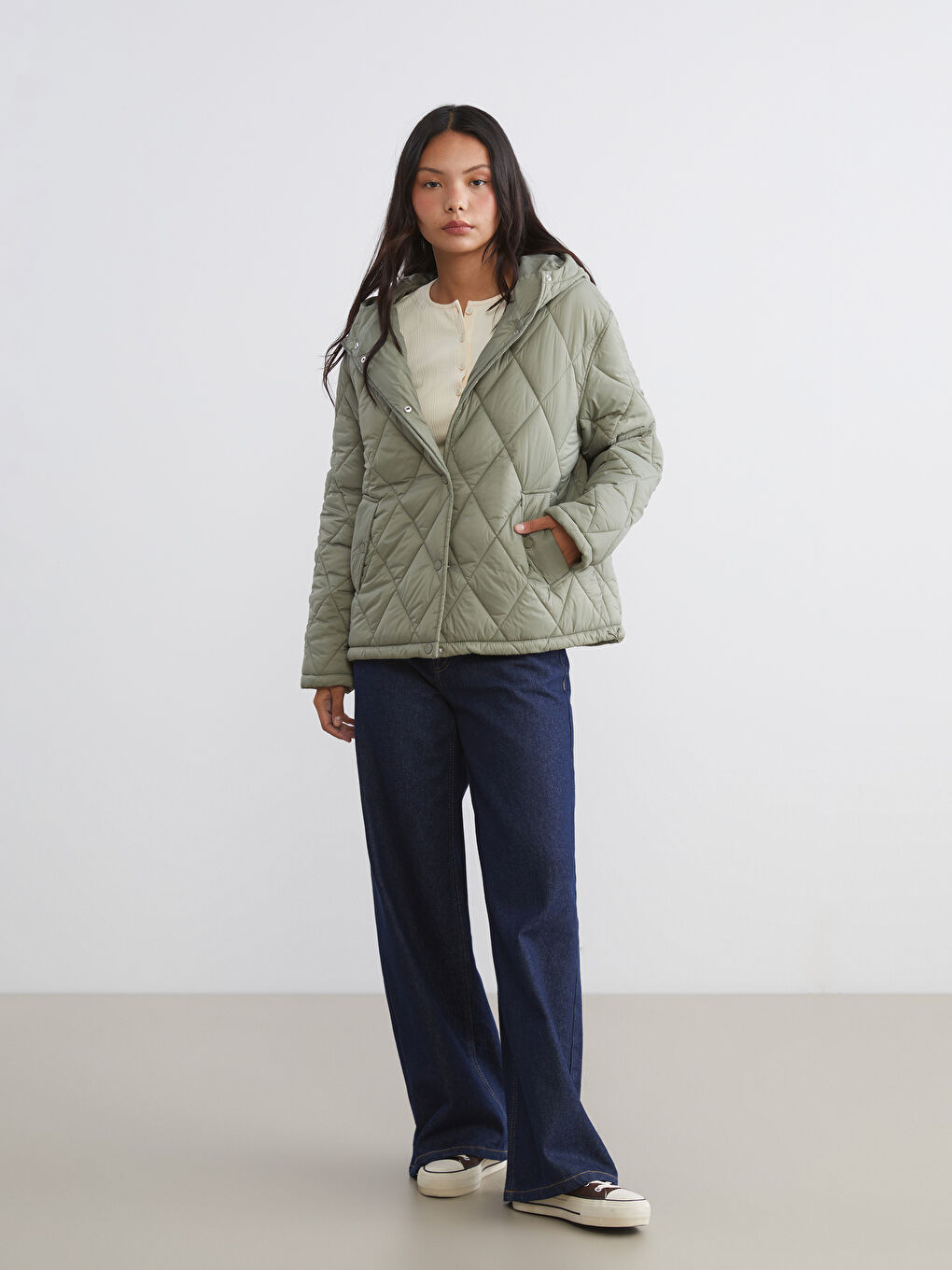 Hooded Quilted Oversize Women's Puffer Coat-1