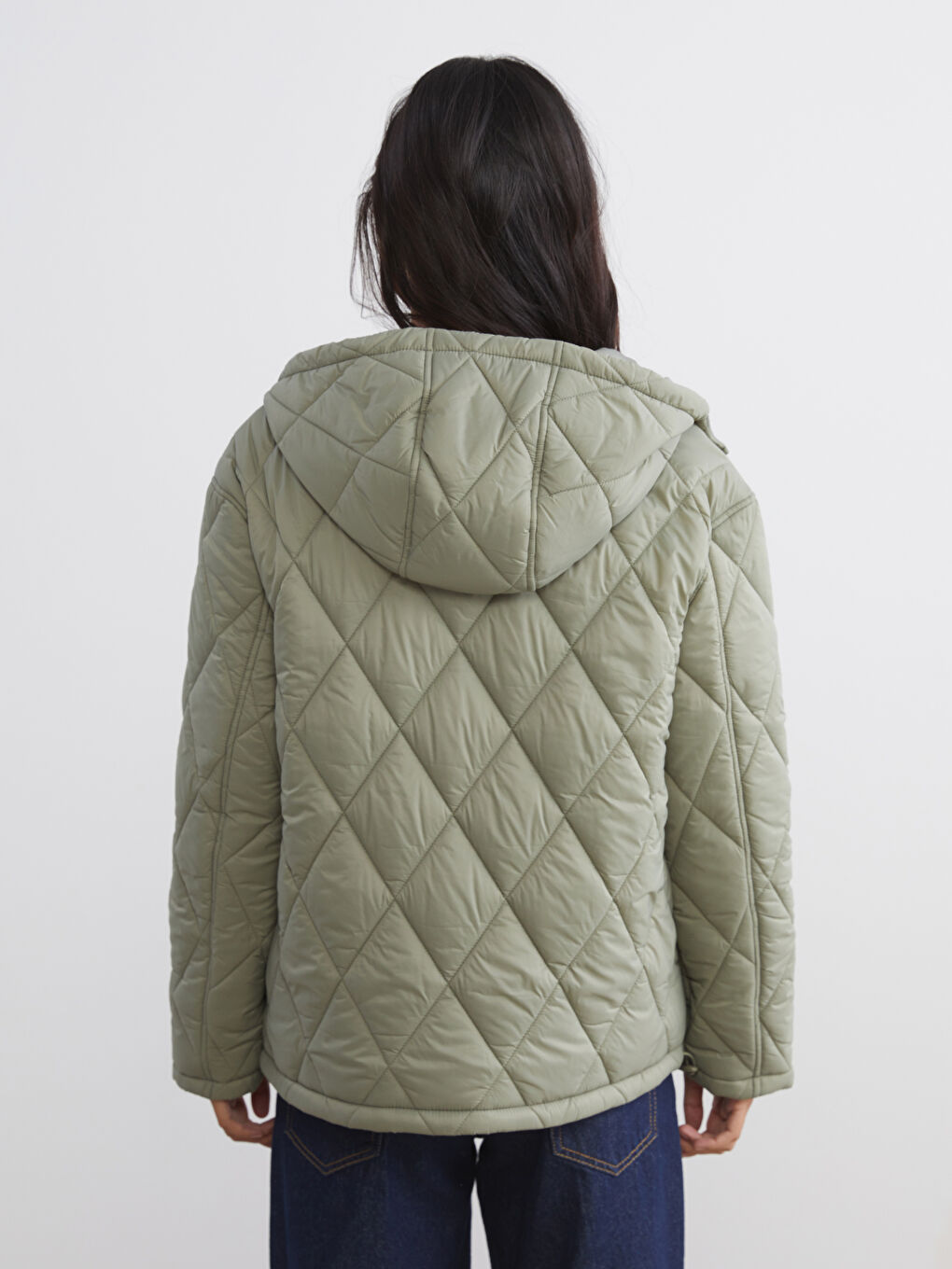 Hooded Quilted Oversize Women's Puffer Coat-4