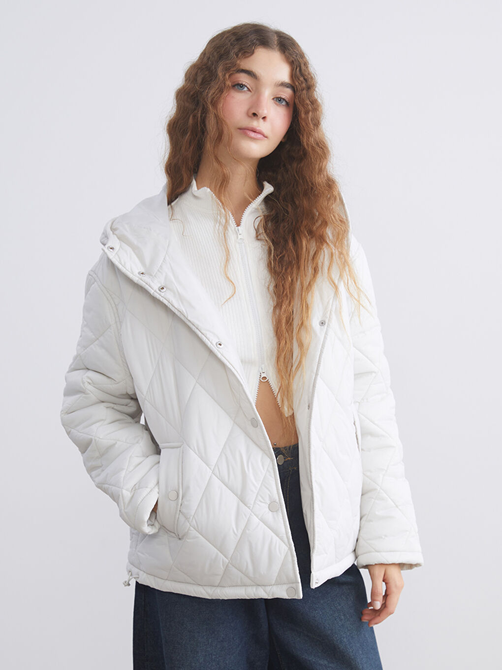 Hooded Quilted Oversize Women's Puffer Coat