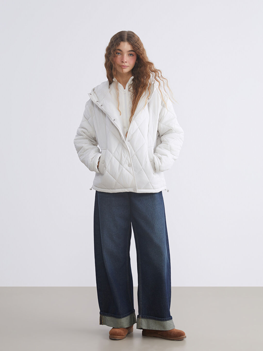 Hooded Quilted Oversize Women's Puffer Coat-1