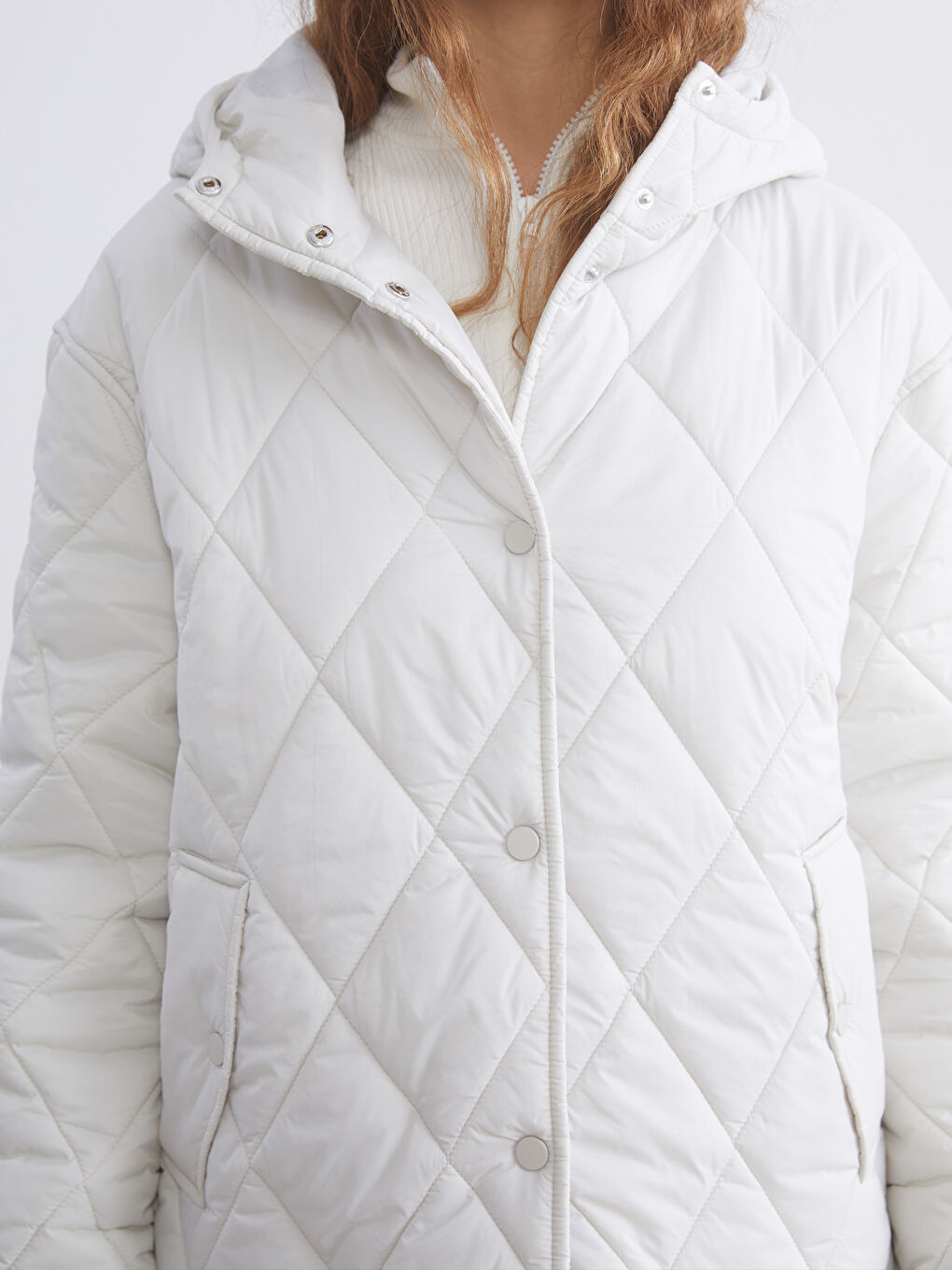 Hooded Quilted Oversize Women's Puffer Coat-2