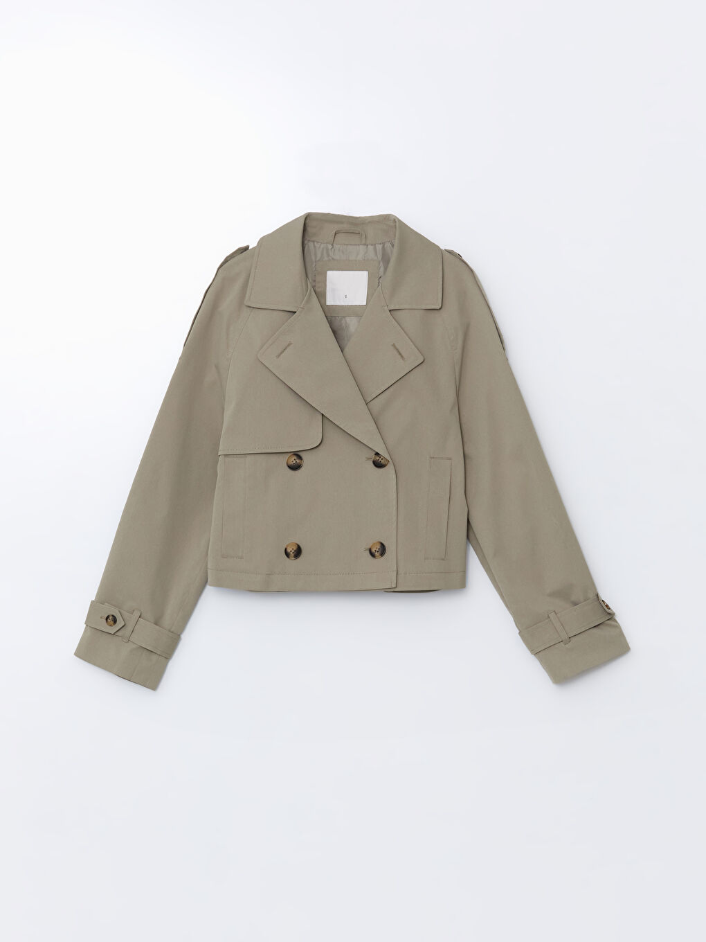 XSIDE Collared Neck Crop Women's Trenchcoat -W55594Z8-D2J