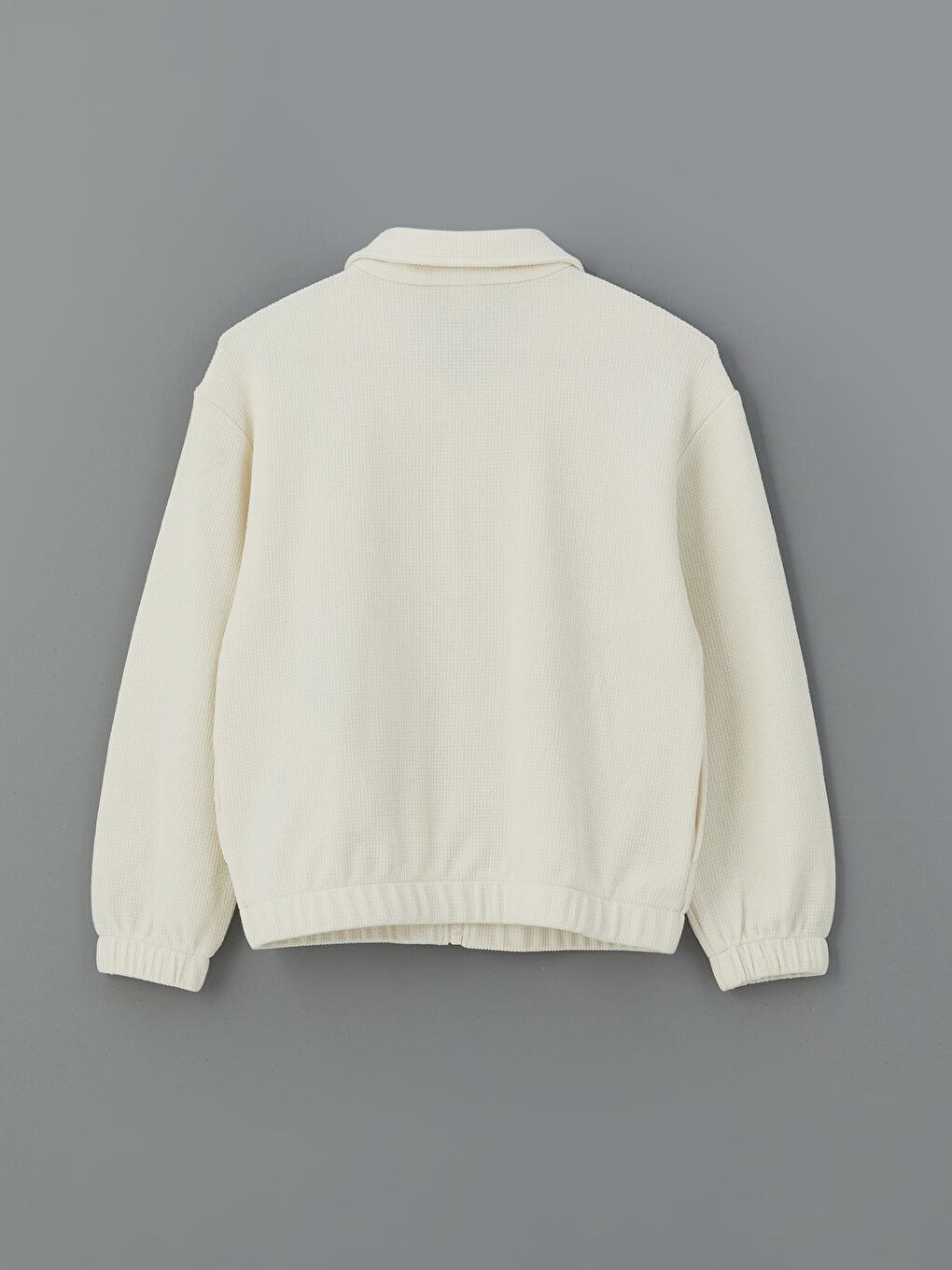 LCW Kids Collared Neck Elastic Girls' Zip-Up Sweatshirt -W55598Z4-FES