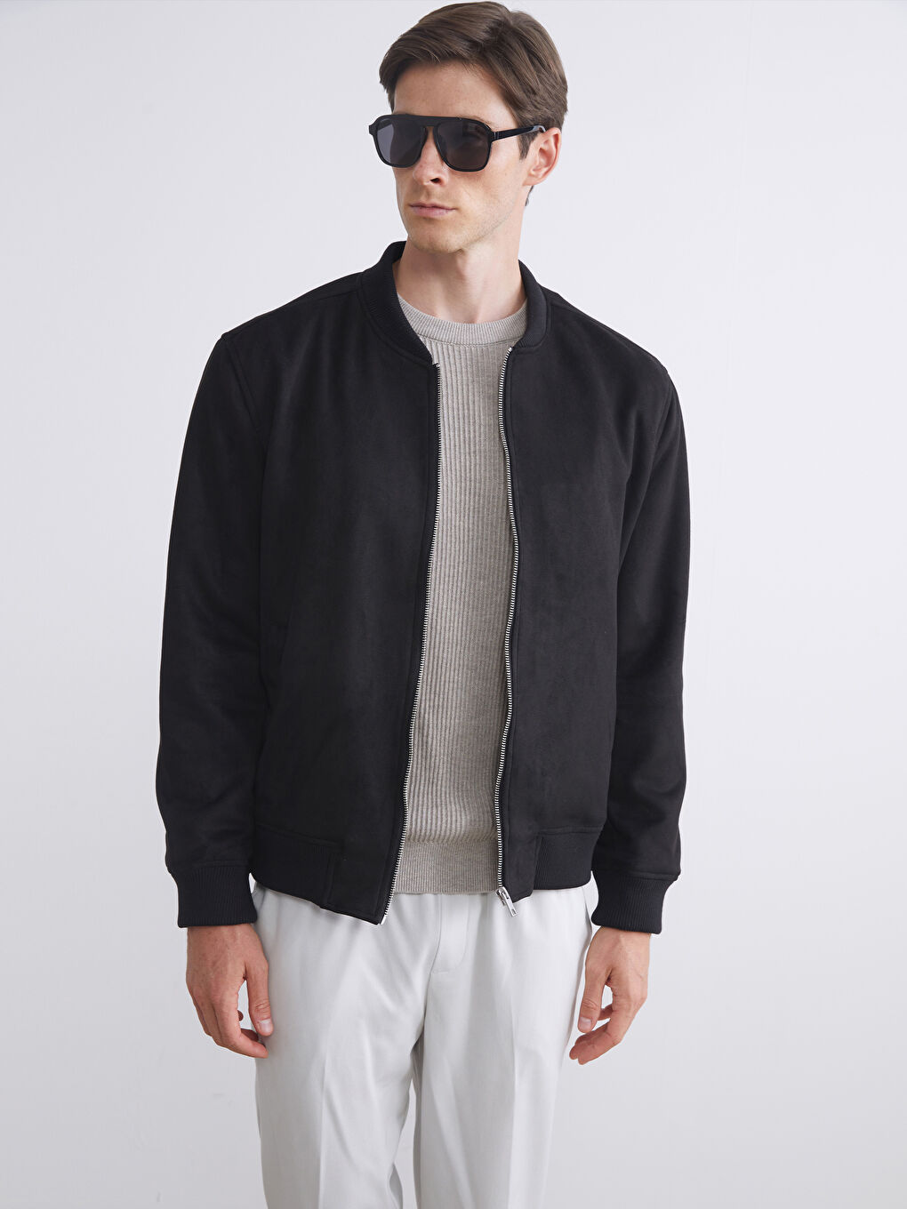Standard Fit College Collar Suede Men's Coat