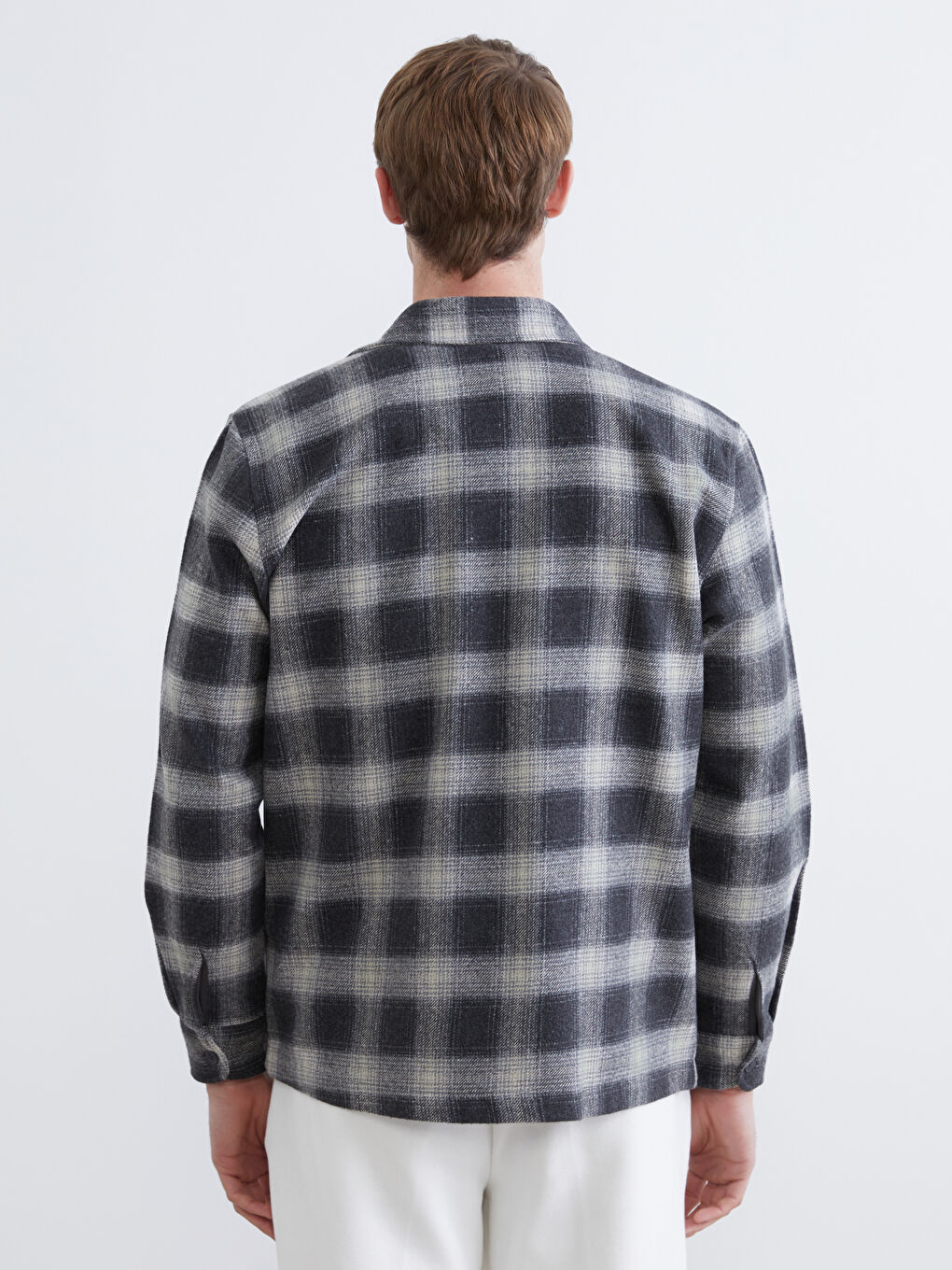 Сорочка з фланелі в клітинку з довгим рукавом для чоловіків, звичайний крій-3
