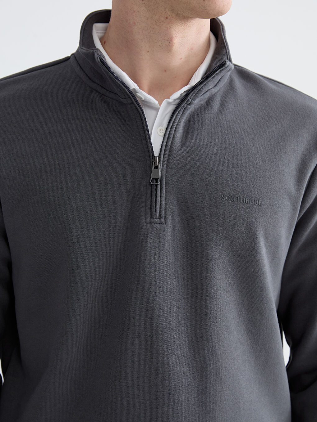 كنزة رياضية انثراسايت / رمادي داكن رجل-2